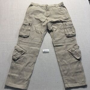 Plaid&Plain Cargo Khaki Pants Men Sz 34x30 New With Tags
